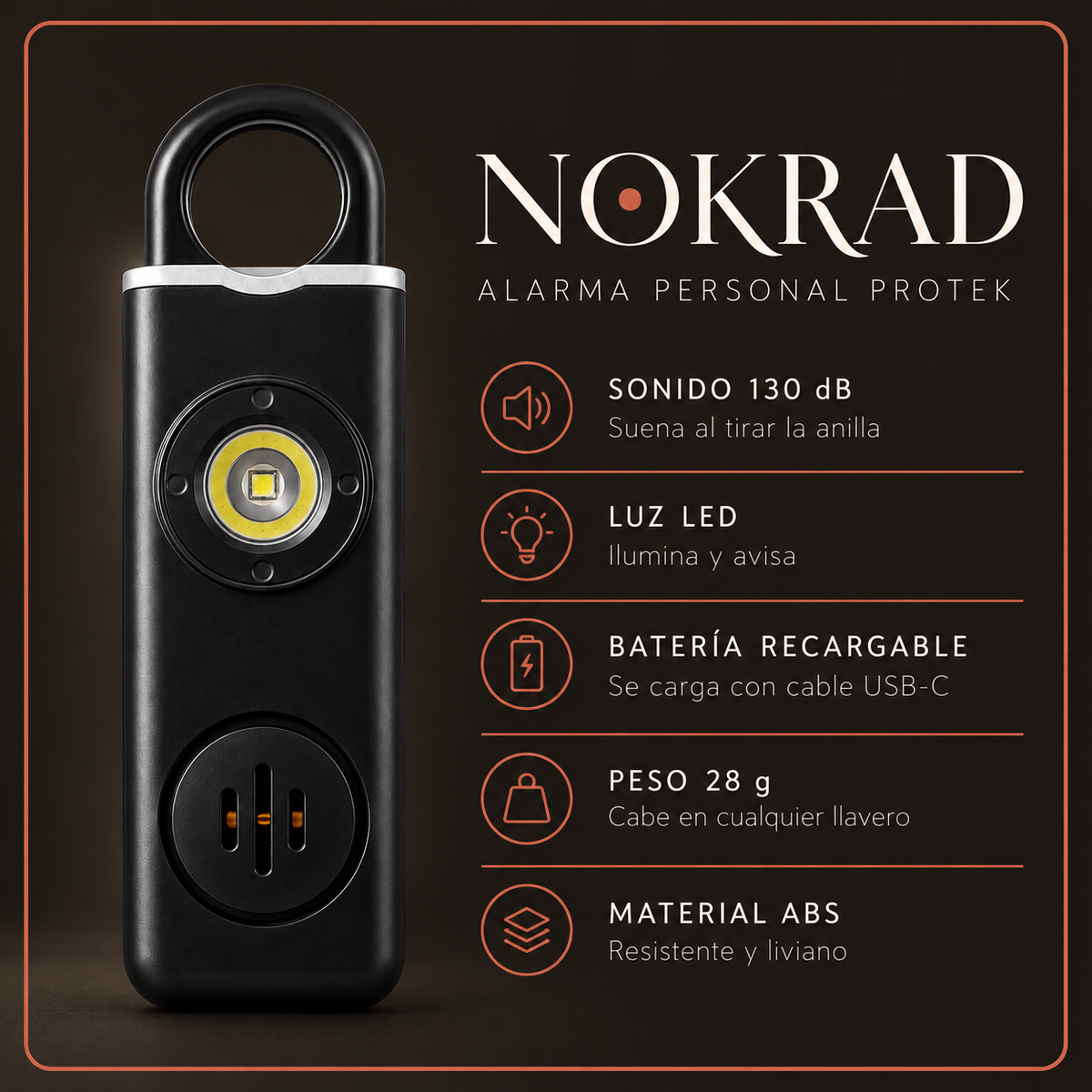 Protek™ — Alarma SOS que ahuyenta cualquier amenaza en segundos