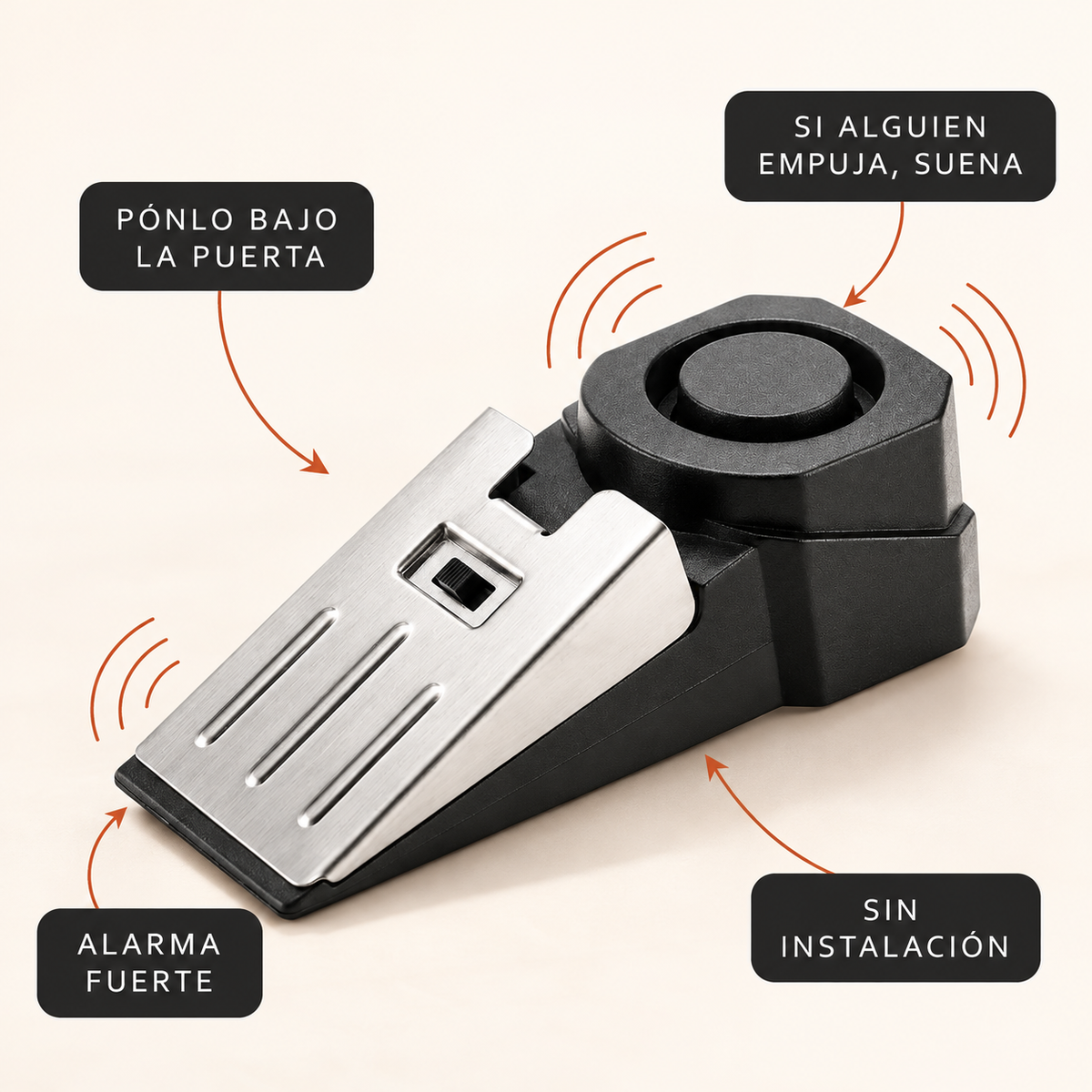 Barrier™ Bloqueo de Puerta con Alarma 120dB