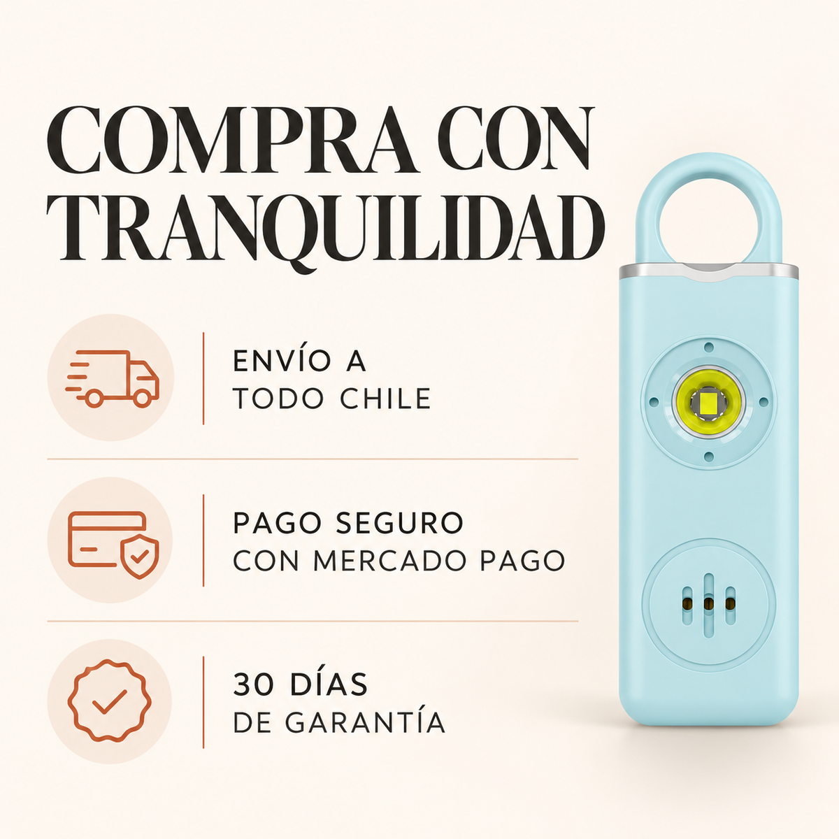 Protek™ — Alarma SOS que ahuyenta cualquier amenaza en segundos